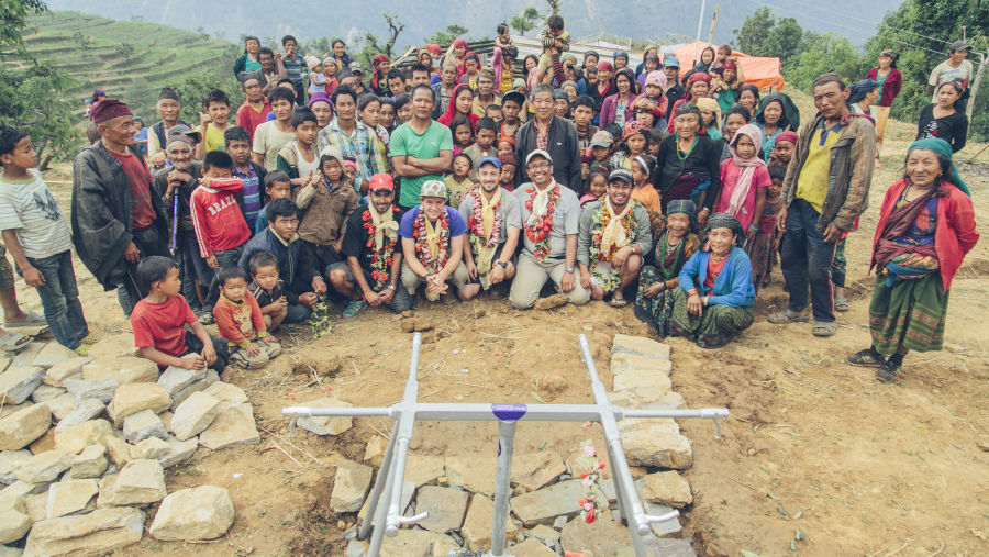 Water Mission team with Pokhari community | Nepal Earthquake