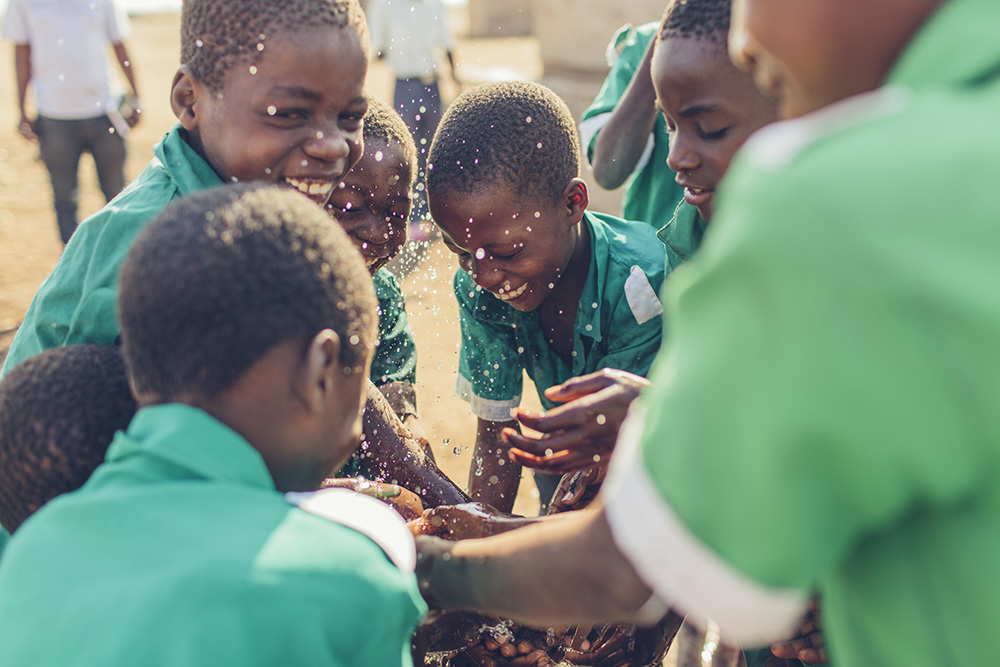 Students at Dina's school in Malawi enjoy safe water for the first time.