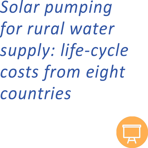Solar pumping for rural water supply: life-cycle from eight countries